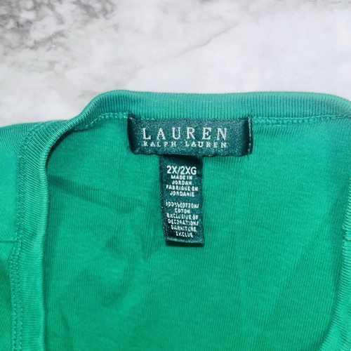 Suéter Lauren Ralph Lauren Etiqueta Verde Manga Larga Verde Jaspeado Mujer 2X - Imagen 6 de 7