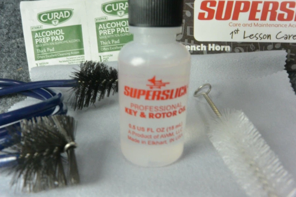 Kit de cuidado de cuerno francés Superslick cepillos de aceite mantenimiento de limpieza de serpientes Foto 3 de 4