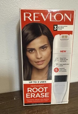 Revlon Root Erase Permanent Hair Color, Shade 3 Black, Up to 3 Uses