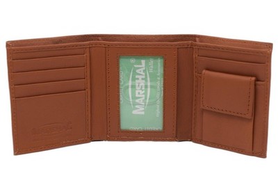 Marshal Genuine Leather Kids Slim Compact ID and Coin Pocket Trifold Boys...