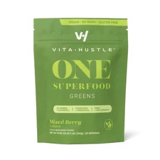 VitaHustle ONE Super Greens Powder Prebiotics Probiotics Berry Flavor 25 Serving