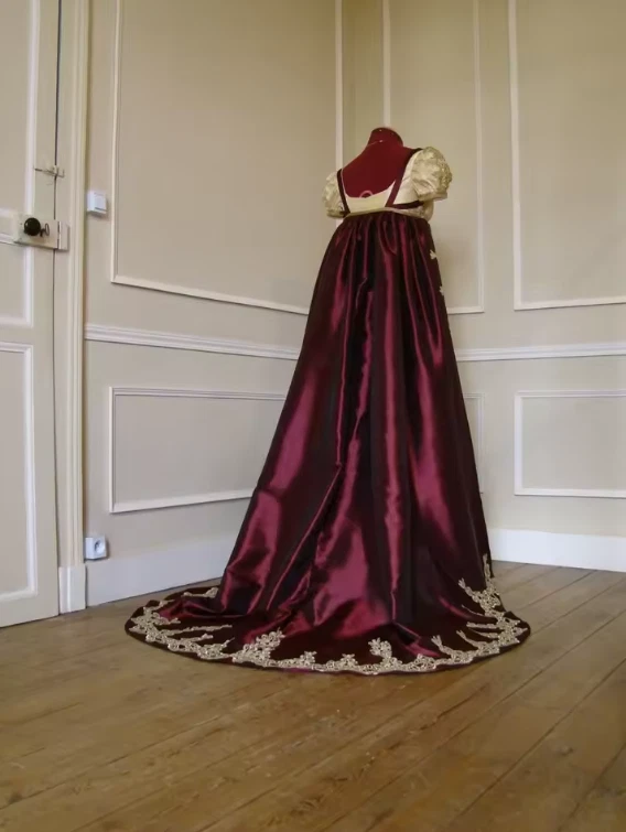 Vestido de novia victoriano regencia cintura imperio Jane Austen disfraz vestido Foto 3 de 4