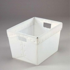 Postal Mail Tote Without Lid Corrugated Plastic Natural 18-1/2x13-1/4x12 Lot of