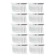 10x Silver Blank Metal Hair Clips Side Comb 20 Teeth Bridal Hair Accessories
