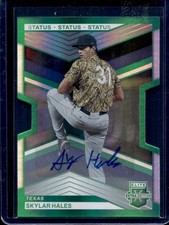 2023 Panini Elite Extra 149 Skylar Hales Status Green D/C Auto #/31 Rangers N01