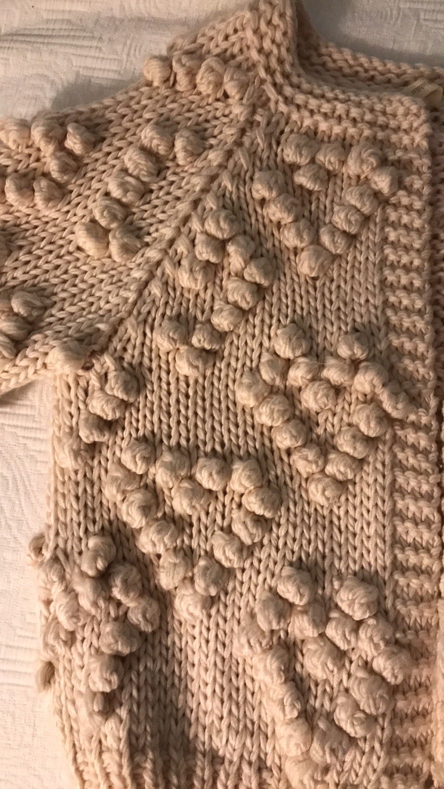 Wish List Chicwish Cream Pom Pom Hearts Hand Made Hand Knit Cardigan Sweater S image 10