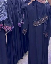 Womens Designed Modest Black Abaya