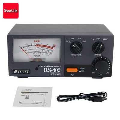 NISSEI RS-402 Power Meter 125-525MHz 200W SWR Watt Meter 13.8 DC Wire gk45