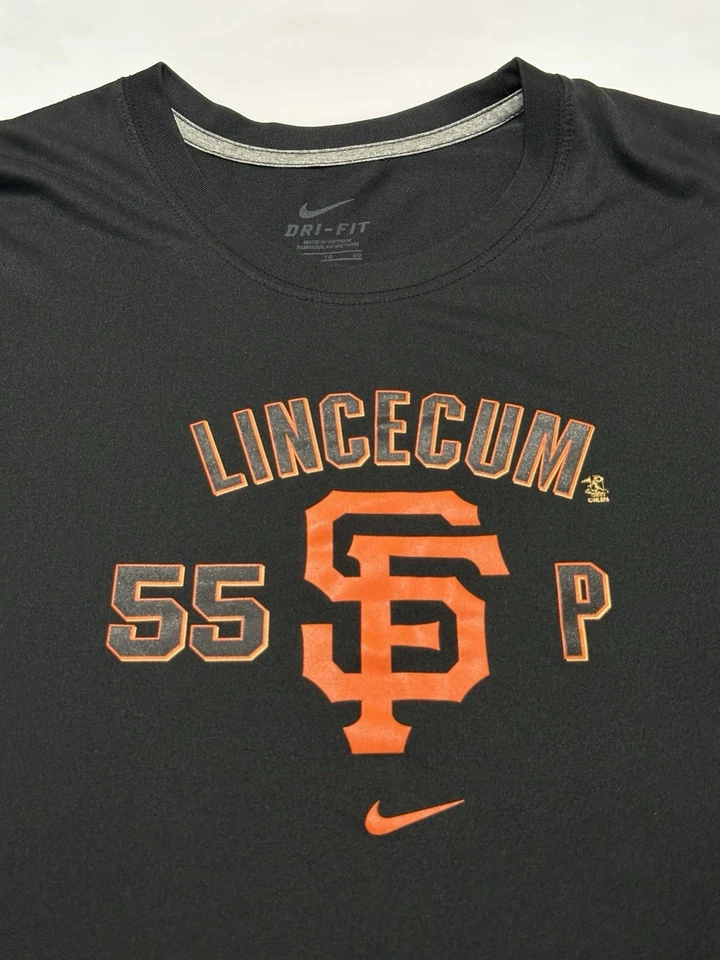 Camiseta de béisbol XL de los Gigantes de San Francisco Nike MLB Tim Lincecum 55 The Freak para hombre * Foto 3 de 4