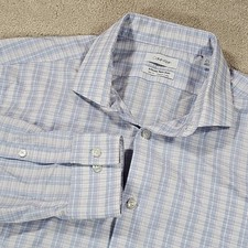 Calvin Klein Infinite Non Iron Slim Fit Mens Shirt White Blue 16.5 32-33 Large