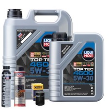 Motoröl 5W30 LIQUI MOLY Top Tec 4600 6L+HENGST Ölfilter +Spülung +Cera Tec