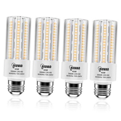 4pcs LED Light Bulb 5000LM 300w Equivalent Super Bright 3000K Warm Warm Light