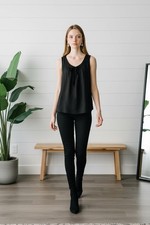 New Banana Republic Women Black Sheer Cotton Sleeveless Top Blouse SZ S
