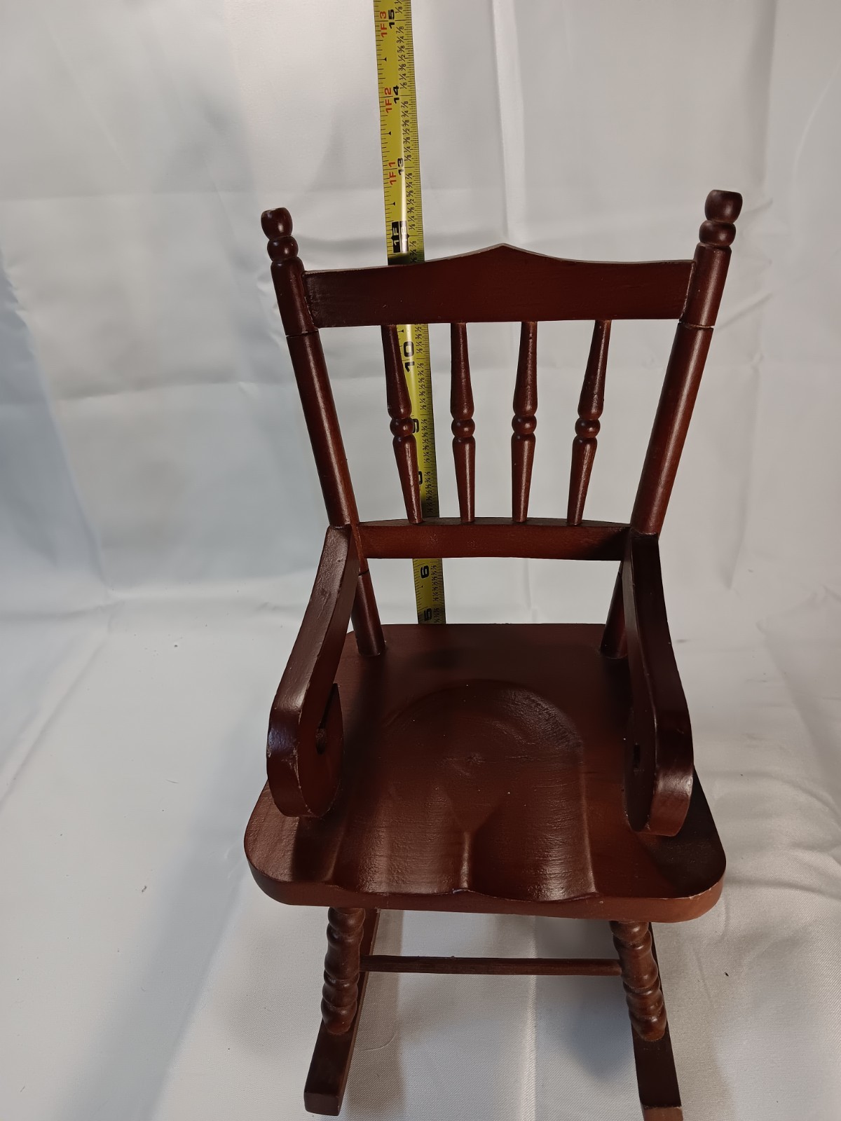 Wooden Vintage Doll Rocking Chair 13&rdquo;x6&rdquo;x6&rdquo; 