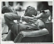 1976 Press Photo Representative Clark Maxwell reclines in a chair - lra64686