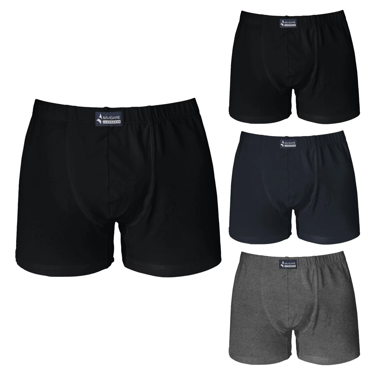 Gasoline Blu Slip Uomo Taglie Forti Midi in Puro Cotone Gasoline Blu
