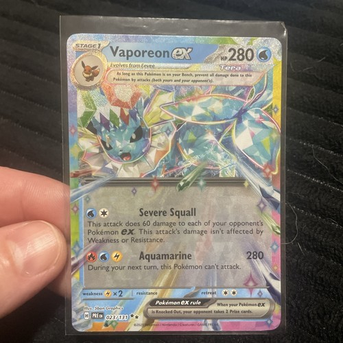 Pokémon TCG pack fresh Vaporeon EX Holo Card 23/131 Prismatic Evolutions NM