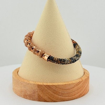 Bomb Party Single Bracelet Stretchy Bangle - Animal Print & Rose Gold (18)