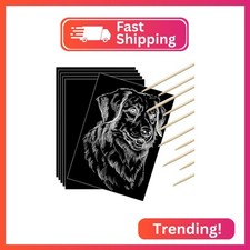 Gersoniel 200 Pieces Scratch Paper Art Set Craft Kits Black Coated