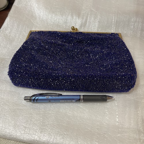 Walborg Lila Perlen Abendtasche Clutch Made in Belgium Vintage - Bild 6 von 7