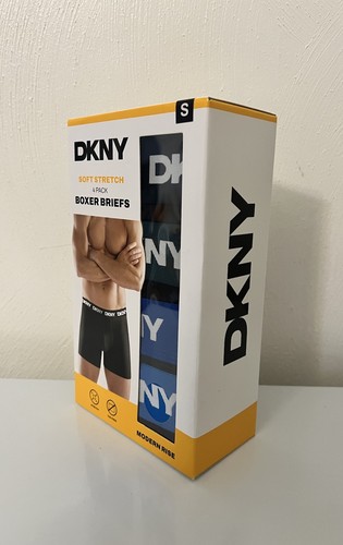 Neu 4er Pack DKNY Herren Soft Stretch Tag-free Modern Rise Boxershorts Größe Small - Bild 3 von 5