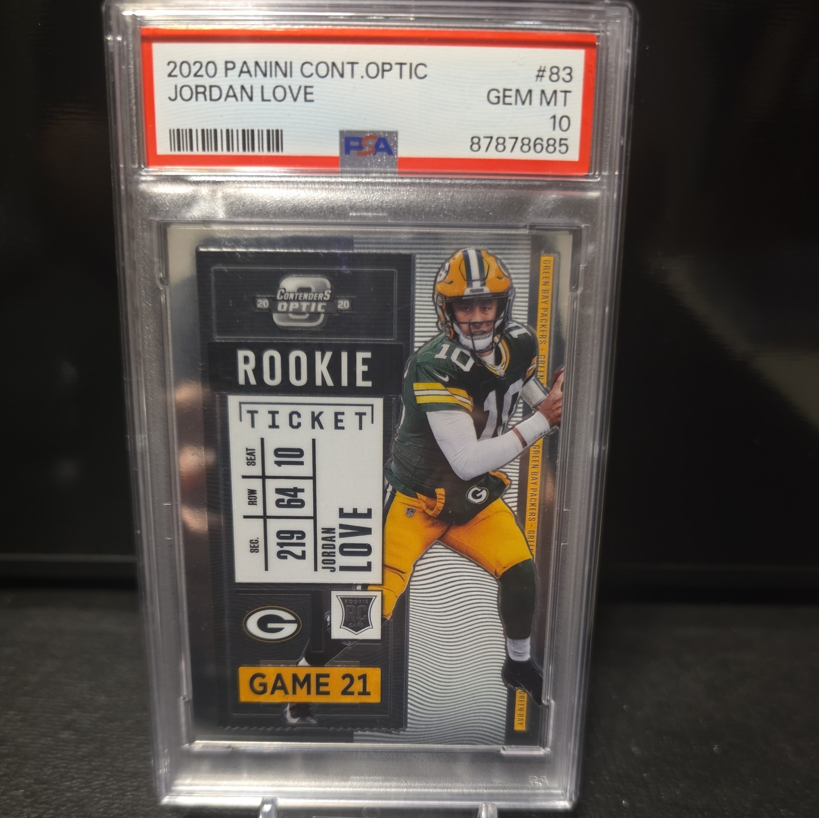 Jordan Love Panini Contenders Optic #83 Base