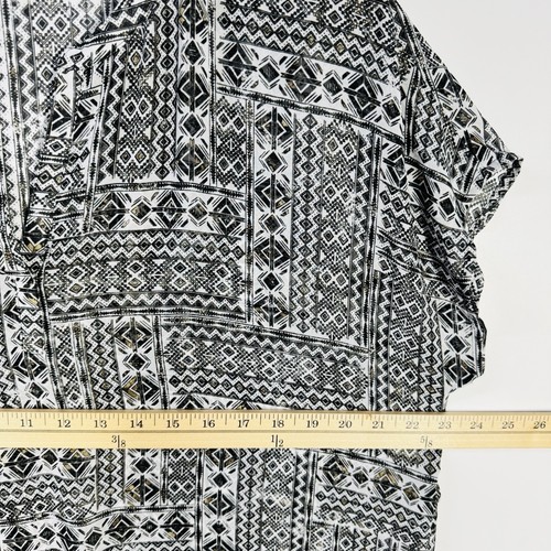 Blusa túnica J. Jill transparente grande boho azteca estampado tribal ligera de viaje - Imagen 4 de 8