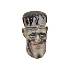 Vintage Frankenstein Head Blow Mold   Holloween Decor Paper Magic 11"