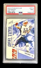 2002 topps stadium club #RT13 tom brady; reel time SP first insert PSA 9