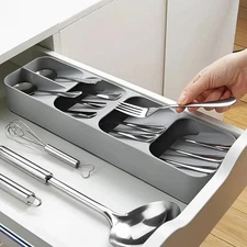 Multi-purpose Cutlery Storage Tray Cutlery Fork Spoon Compartmentalized Organize