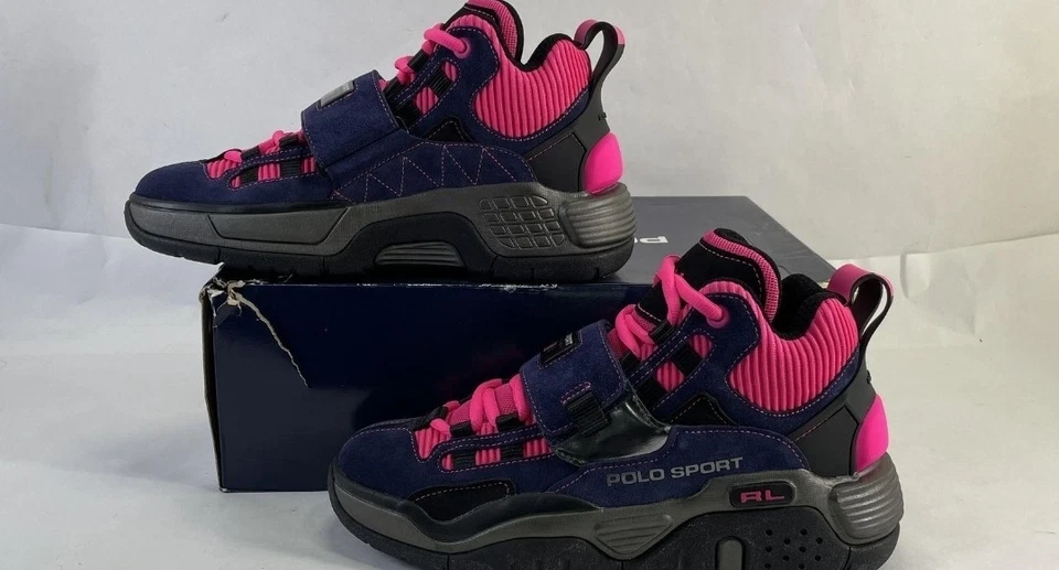 Polo Sport Ralph Lauren PS 100 SK HTL Strap Suede Mid Sneaker New Size 9.5 Neon - Image 3 of 4