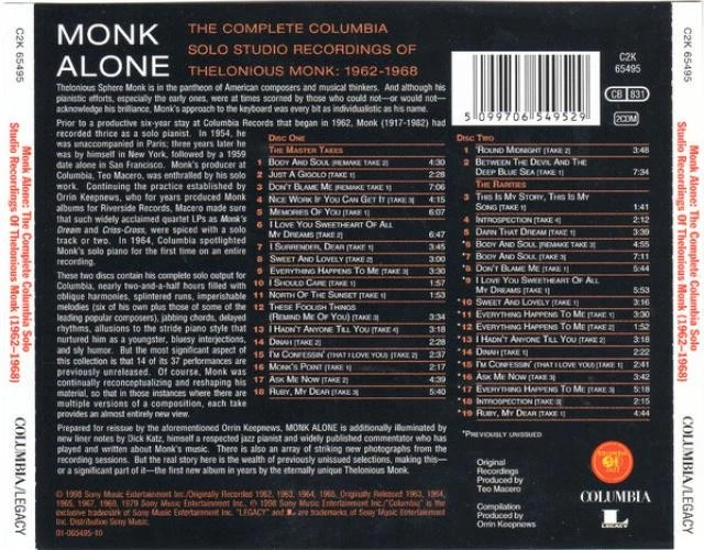 Thelonious Monk - Monk Alone: The Complete Columbia Solo Studio Recordings 1962- - Imagen 2 de 2