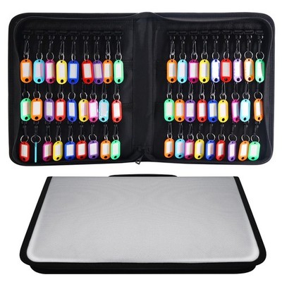 Fireproof Zippered Case with 54 Hooks Tags Portable Key Box Organizer