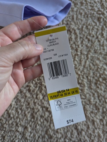 Black Label by Evan-Picone Blazer Lavender Black Trim Size 14 Open Front New NWT - Picture 9 of 19