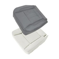 Slate Gray Driver Side Bottom Replacement Leather Seat Cover Medium Foam