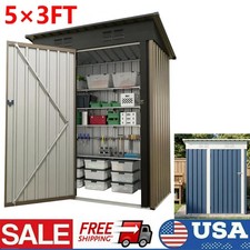 5x3FT Outdoor Metal Storage Shed with Durable Frame and Lockable Door for Garden