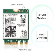 WiFi 6 AX200NGW M.2 2230 Card 3000Mbps Bluetooth 5.2 Key A E for PC Windows10/11