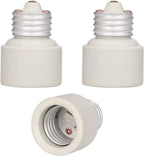 3 Pack Light Socket Extender,Porcelain Light Bulb Extension Socket, Medium Screw