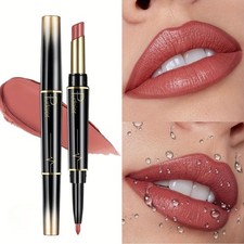 Double-ended Lip Liner Lipstick Pencil Moisturizing Semi-matte Formula for Preci