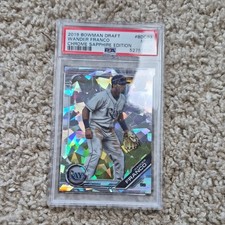 Bowman 2019 Draft Chrome Sapphire Wander Franco BDC-93 PSA 9 Tampa Bay Rays