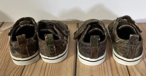Realtree Outdoors size 2 Camo Toddler Baby Boys Shoes Canvas Hook Loop Twins - Picture 4 of 9