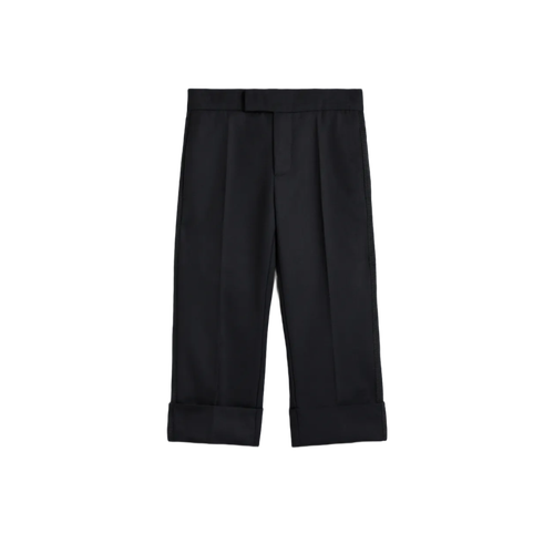 (Kids) Thom Browne Twill Classic Backstrap Trousers Black