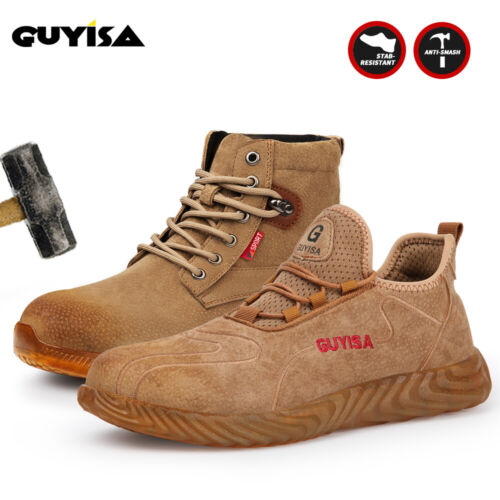 Chaussures de sécurité pour hommes construction industrielle orteil en acier bottes de travail anti-perforation neuves - Photo 1/18