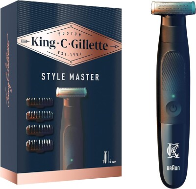 King C Gillette Style Master Barttrimmer für Männer mit 1 austauschbare 4D-Kling