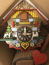 NEW PRICE DROP !!Black Forest Chalet Cuckoo Clock- German-Colorful Clock-Dog