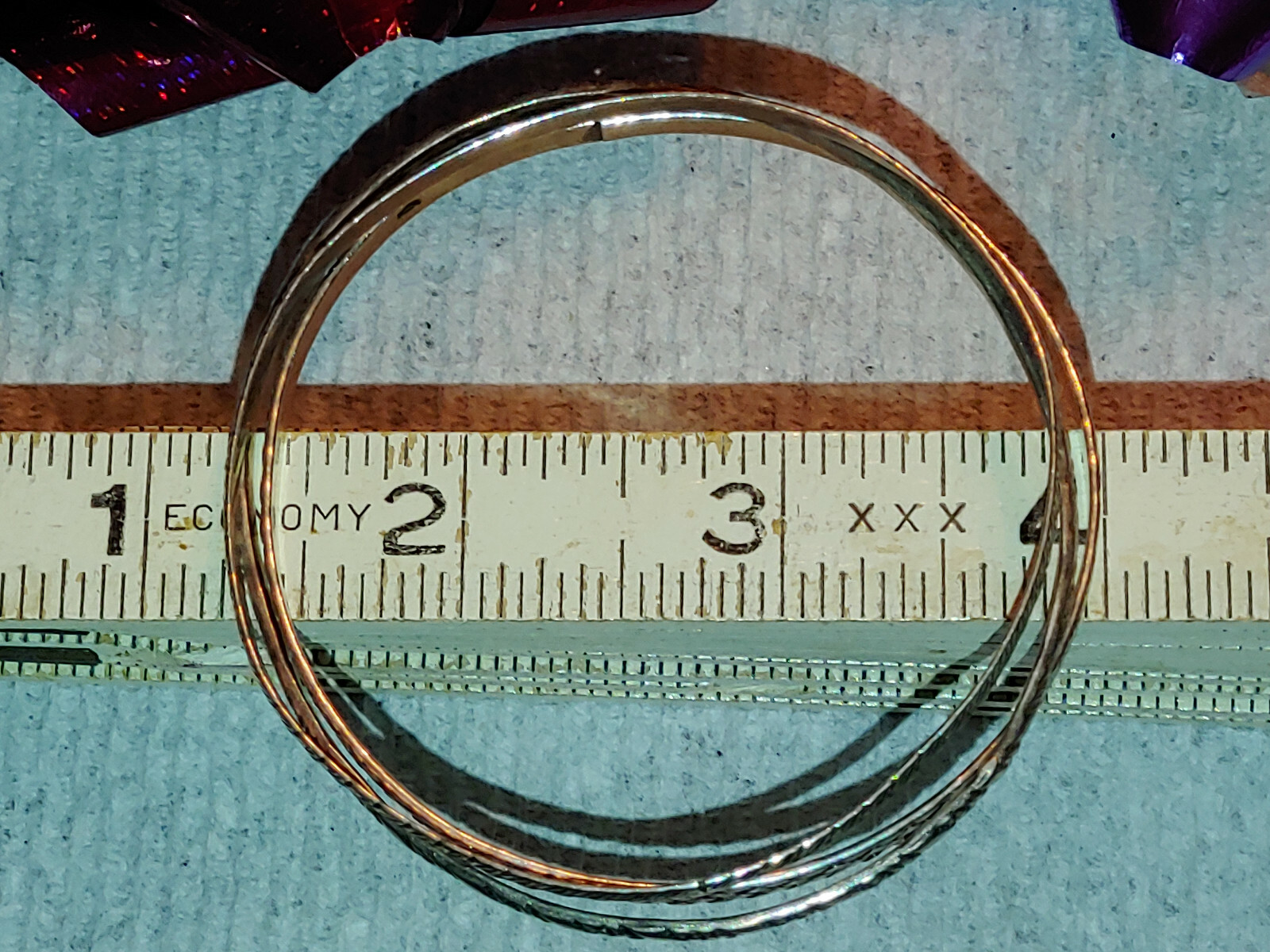 THREE Sterling Silver Patterned Etched Mix Match … - image 11