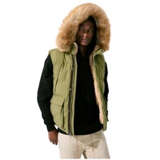 Jordan Craig Men's YUKON FUR LINED PARKA VEST ARMY GREEN MILITARY OLIVE BIG 4XL