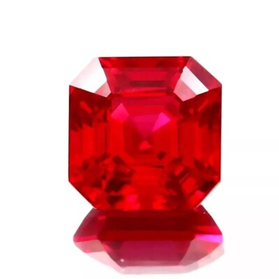 Natural Superb Ruby Asscher Cut Blood Red EGL Certified 12-13Ct Loose Gemstone