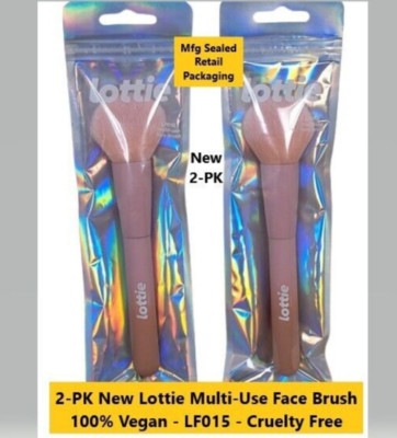2-PK Lottie London Multi-Use Blending Face Brush 100% Vegan LF015 Cruelty Free