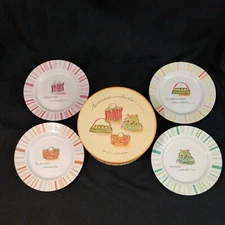 4 Rosanna Salad Plates Accessories Make The Woman 8-1/4" Pottery In Box 